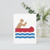 色のカヌーアイコン絵画図表 ポストカード (スタンド正面)