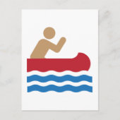 色のカヌーアイコン絵画図表 ポストカード (正面)