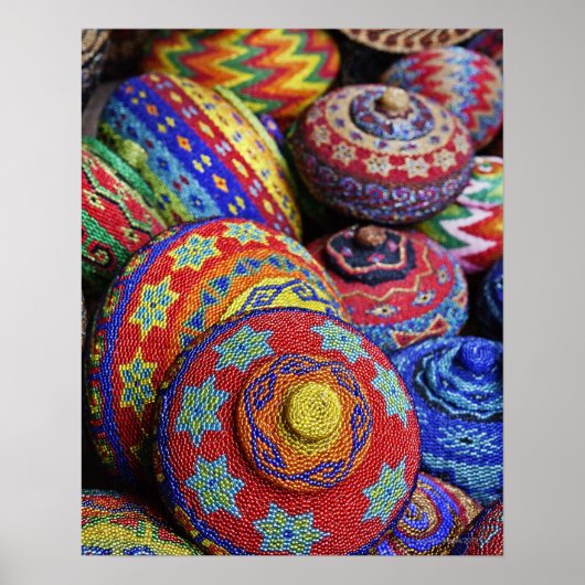 色のカラフルプラスチック製ビーズ ポスター (正面)