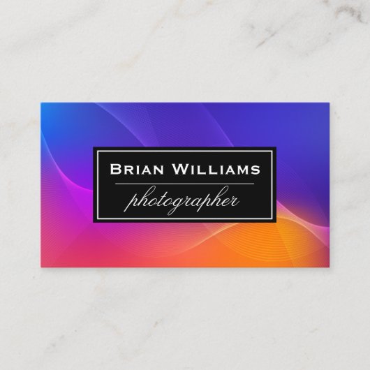 色のカラフル抽象芸術フィールド 名刺 (正面)