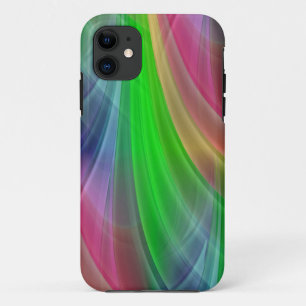 色のグラデーションの光線 – 緑 iPhone 11 ケース