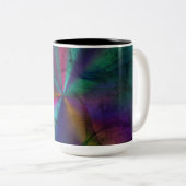 色のグリ数々のンギーなレインボースターバスト抽象芸術アート ツートーンマグカップ (正面右)