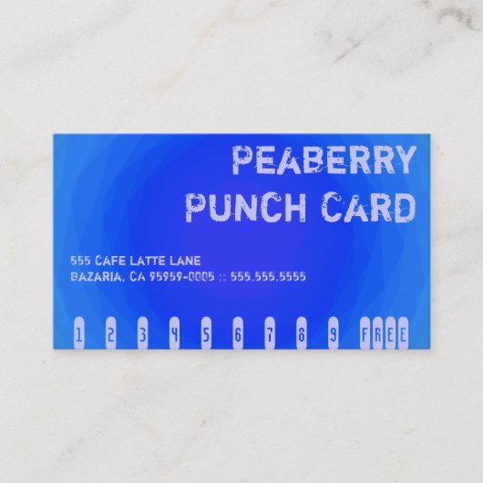色のコントラストの熱狂するなコーヒー渦のパンチカード ロイヤリティカード (正面)