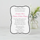 色のシンプルな二重ボーダー定形結婚式 招待状 (スタンド正面)