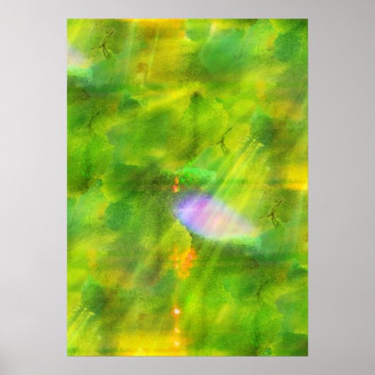色のシームレスな背景（緑、黄） ポスター (正面)