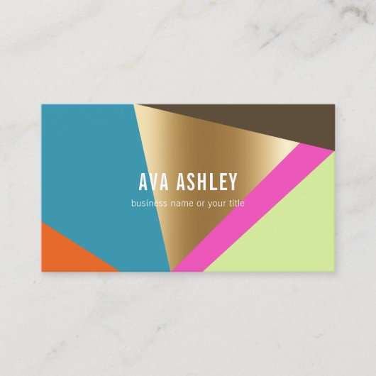 色のジオメトはっきりしたリブロック|名刺 名刺 (正面)