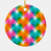 色のジオメトサイケデリックリハート(1) セラミックオーナメント (裏面)