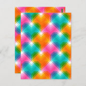 色のジオメトサイケデリックリハート(1) ポストカード (正面/裏面)