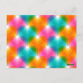 色のジオメトサイケデリックリハート(1) ポストカード (裏面)