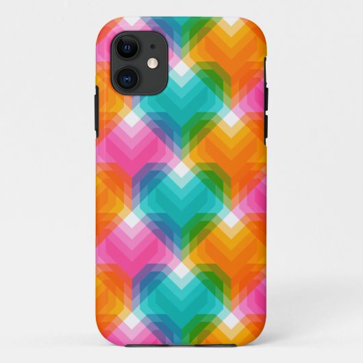 色のジオメトサイケデリックリハート(1) Case-Mate iPhoneケース (裏面)