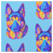 色のジャーマン・シェパード犬 ファブリック (クローズアップ)