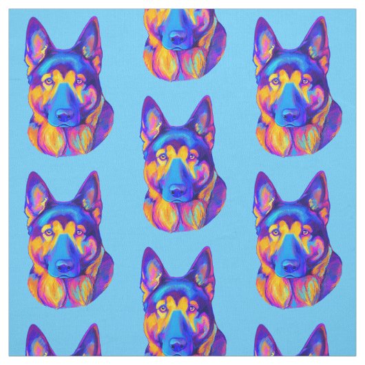 色のジャーマン・シェパード犬 ファブリック (見本)