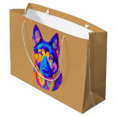 色のジャーマン・シェパード犬 ラージペーパーバッグ (裏面アングル)
