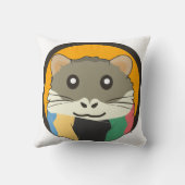 色のスカーフが付いた数々のかわいい漫画のハムスター クッション (裏面)