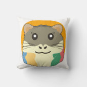 色のスカーフを着数々のた漫画のハムスター クッション (正面)