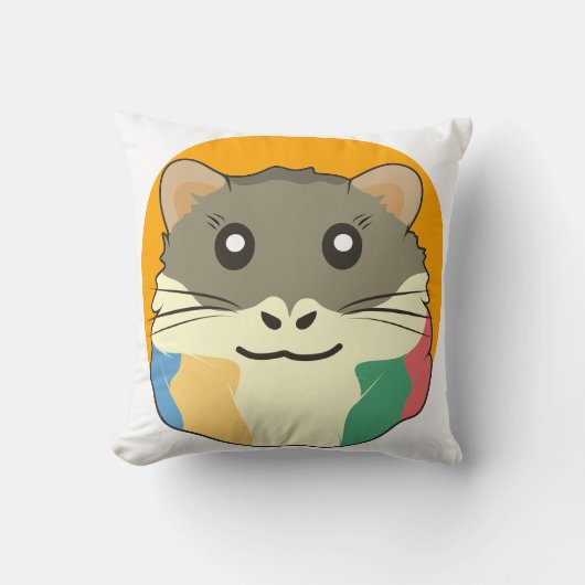 色のスカーフを着数々のた漫画のハムスター クッション (正面)