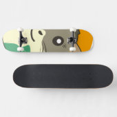 色のスカーフを着数々のた漫画のハムスター スケートボード (横)