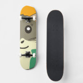 色のスカーフを着数々のた漫画のハムスター スケートボード (正面)