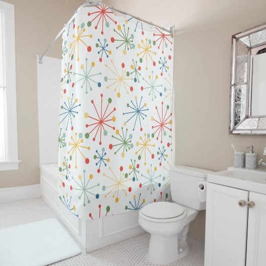 色のスターバスト シャワーカーテン (インサイチュ)