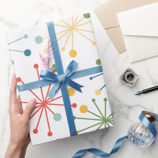 色のスターバスト ラッピングペーパー (ギフト)
