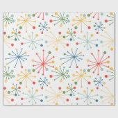 色のスターバスト ラッピングペーパー (フラット)