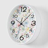 色のスターバスト 壁時計 (傾斜)