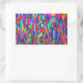 色のステンドグラス数々のモザイク抽象芸術アート 長方形シール (バッグ)