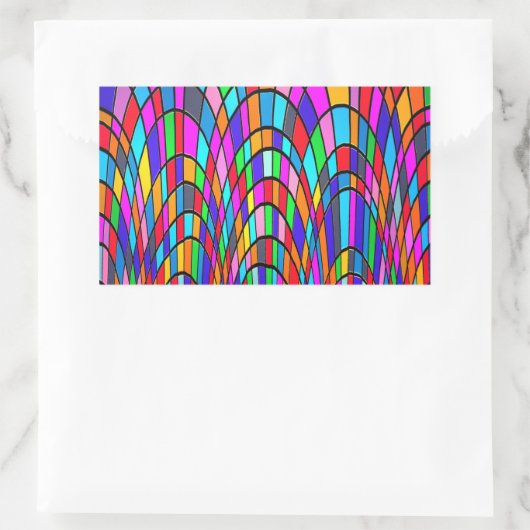 色のステンドグラス数々のモザイク抽象芸術アート 長方形シール (バッグ)