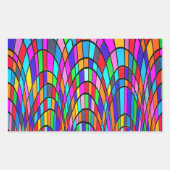 色のステンドグラス数々のモザイク抽象芸術アート 長方形シール (正面)