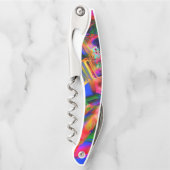 色のステンドスクエアに「間違ったブラシストローク」 ソムリエナイフ (正面)