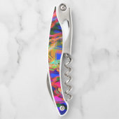 色のステンドスクエアに「間違ったブラシストローク」 ソムリエナイフ (裏面)