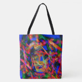 色のステンドスクエアに「間違ったブラシストローク」 トートバッグ (正面)