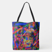 色のステンドスクエアに「間違ったブラシストローク」 トートバッグ (裏面)