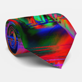 色のステンドスクエアに「間違ったブラシストローク」 ネクタイ