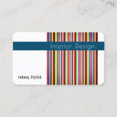 色のストライブ柄ラインパターンカバーの芸術 名刺 (正面)