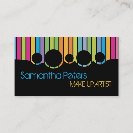 色のストライプは芸術家のパレットの名刺を構成します 名刺 (正面)