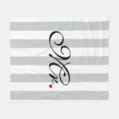 色のストライプをカスタマイズHusband Groom Click氏 フリースブランケット (正面(横))