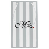 色のストライプをカスタマイズWife Bride Click夫人 スモールペーパーバッグ (裏面)