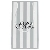 色のストライプをカスタマイズWife Bride Click夫人 スモールペーパーバッグ (正面)