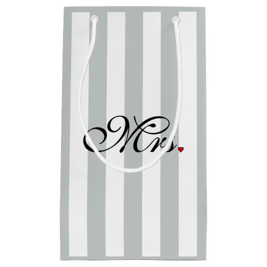 色のストライプをカスタマイズWife Bride Click夫人 スモールペーパーバッグ (正面)