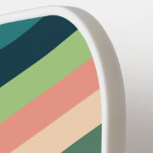 色のストライプパターパーソナライズされたン ピックルボールラケット (左詳細)