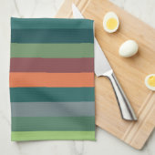 色のストライプ キッチンタオル (四つ折り)
