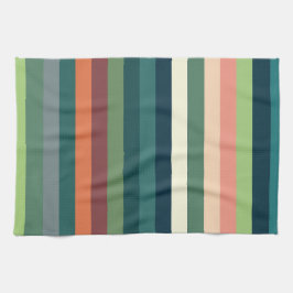 色のストライプ キッチンタオル