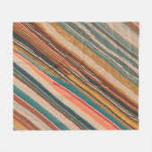 色のストライプ フリースブランケット (正面(横))