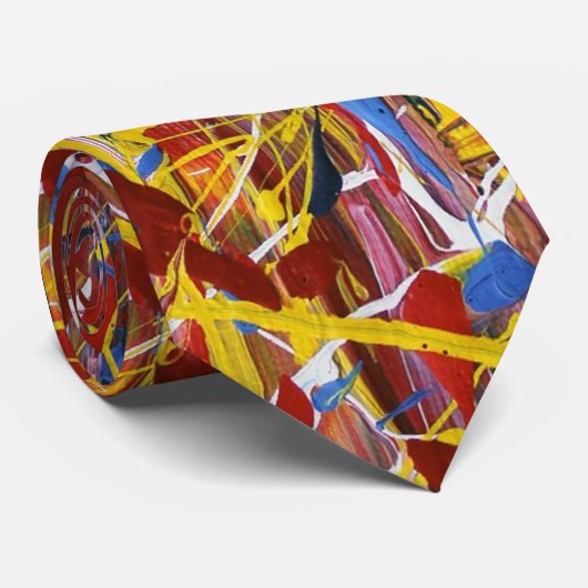 色のタイのしぶき ネクタイ (ロール)