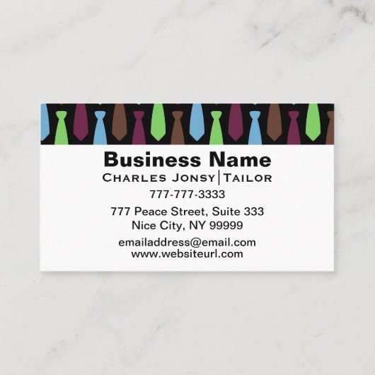 色のタイ 名刺 (裏面)