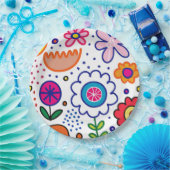 色のチュンキーはっきりしたな花 ペーパープレート (パーティー)