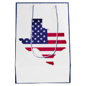 色のテキサス州カスタムな米国アメリカの旗は主演しますか、または縞で飾ります ミディアムペーパーバッグ (裏面)