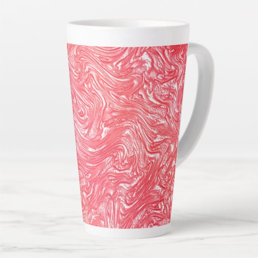 色のテクスチャ"パールいちごクリーム" カフェラテマグ (右アングル)