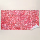 色のテクスチャ"パールいちごクリーム" ビーチタオル (正面)